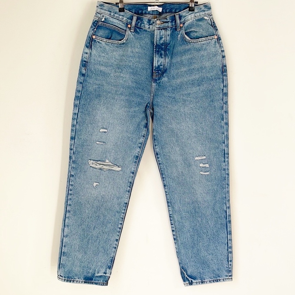 BETRO SIMONE Mom High-Rise Button Fly Ripped Distressed Jeans 32